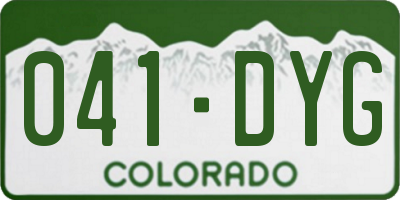 CO license plate 041DYG