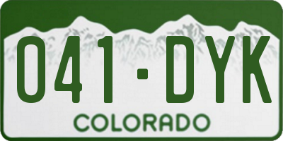 CO license plate 041DYK