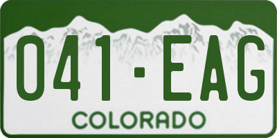 CO license plate 041EAG