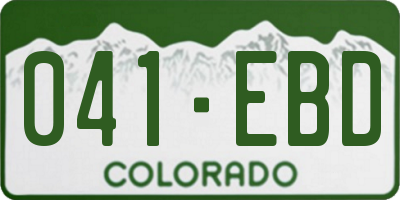 CO license plate 041EBD