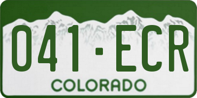 CO license plate 041ECR