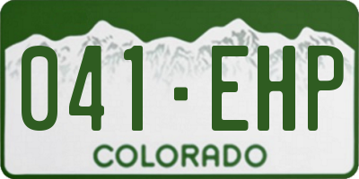 CO license plate 041EHP