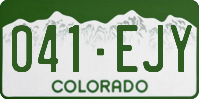 CO license plate 041EJY