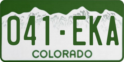 CO license plate 041EKA