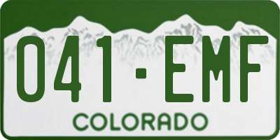 CO license plate 041EMF