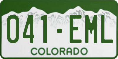 CO license plate 041EML