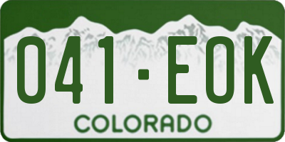 CO license plate 041EOK