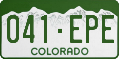 CO license plate 041EPE
