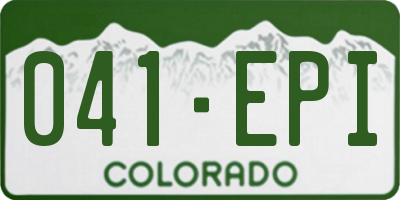 CO license plate 041EPI