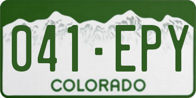 CO license plate 041EPY