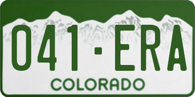 CO license plate 041ERA