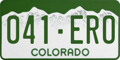 CO license plate 041ERO