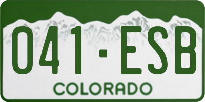 CO license plate 041ESB