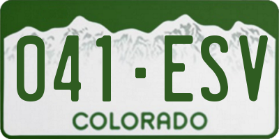 CO license plate 041ESV