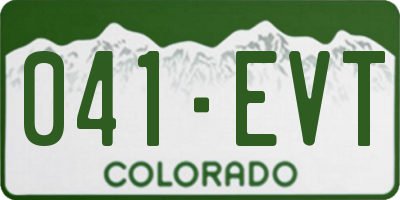 CO license plate 041EVT