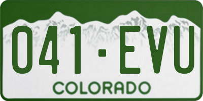 CO license plate 041EVU