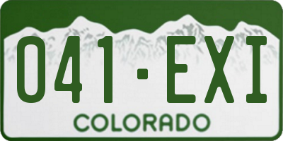 CO license plate 041EXI