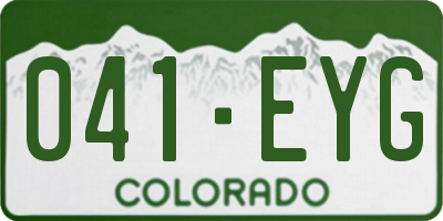 CO license plate 041EYG