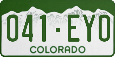 CO license plate 041EYO