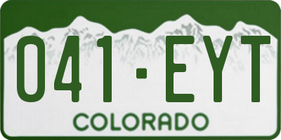 CO license plate 041EYT