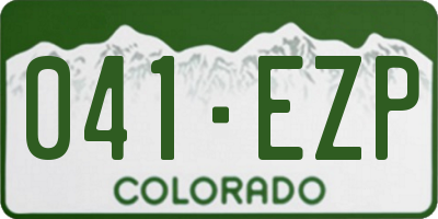 CO license plate 041EZP