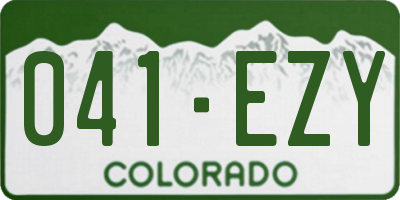 CO license plate 041EZY
