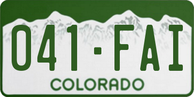 CO license plate 041FAI