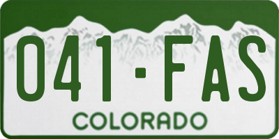 CO license plate 041FAS