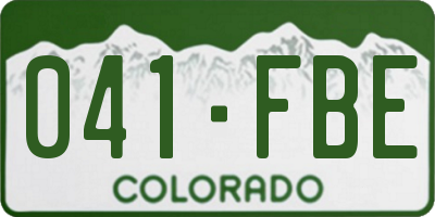CO license plate 041FBE