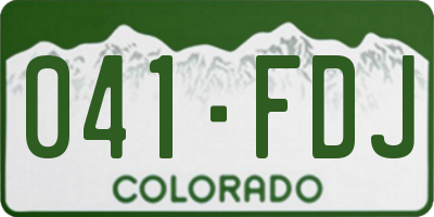 CO license plate 041FDJ