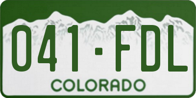 CO license plate 041FDL