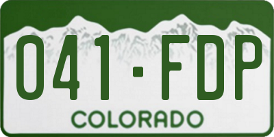 CO license plate 041FDP