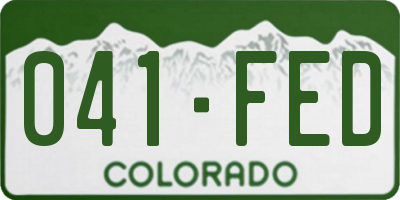 CO license plate 041FED