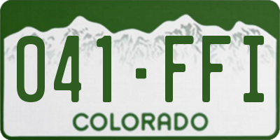 CO license plate 041FFI