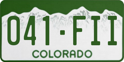 CO license plate 041FII