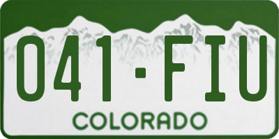 CO license plate 041FIU