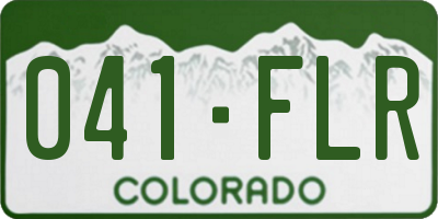 CO license plate 041FLR