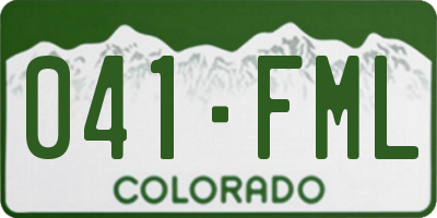 CO license plate 041FML