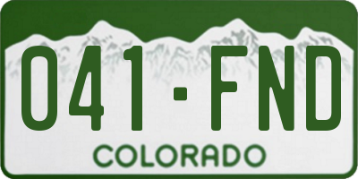 CO license plate 041FND