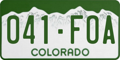 CO license plate 041FOA