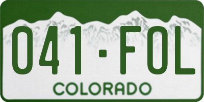 CO license plate 041FOL