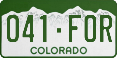 CO license plate 041FOR