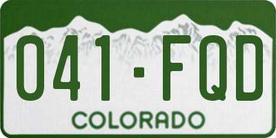 CO license plate 041FQD