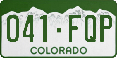 CO license plate 041FQP