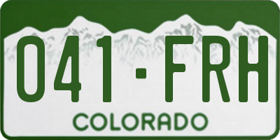CO license plate 041FRH