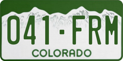 CO license plate 041FRM