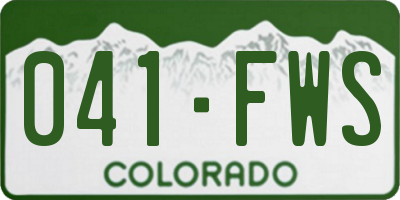 CO license plate 041FWS
