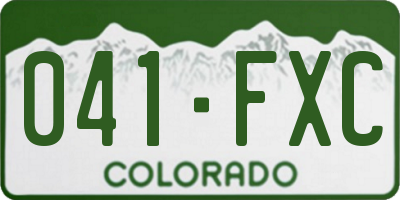 CO license plate 041FXC