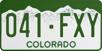 CO license plate 041FXY