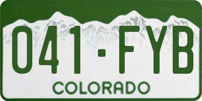 CO license plate 041FYB